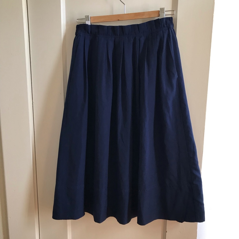 Sz 8 J. Crew Navy Midi Skirt